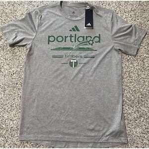 NEW Adidas Grey PORTLAND TIMBERS Short Sleeve Shirt Size SMALL